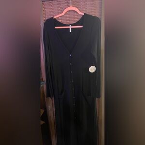 Chic Black Long Sleeve Maxi Dress